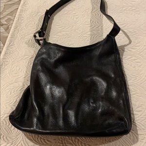 Enzo Black leather shoulder purse